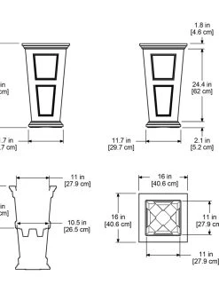 Fairfield Self-Watering Tall Patio Planters, 28” -Garden Care Shop 39342 15V tif