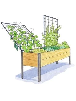 Elevated Planter Box And Space-Maker Pivoting Trellis Set, 2' X 8' -Garden Care Shop 8590367 SMTrellis 8ft tif 1