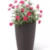Weave Self-Watering Round Tall Planter, 12-1/2"