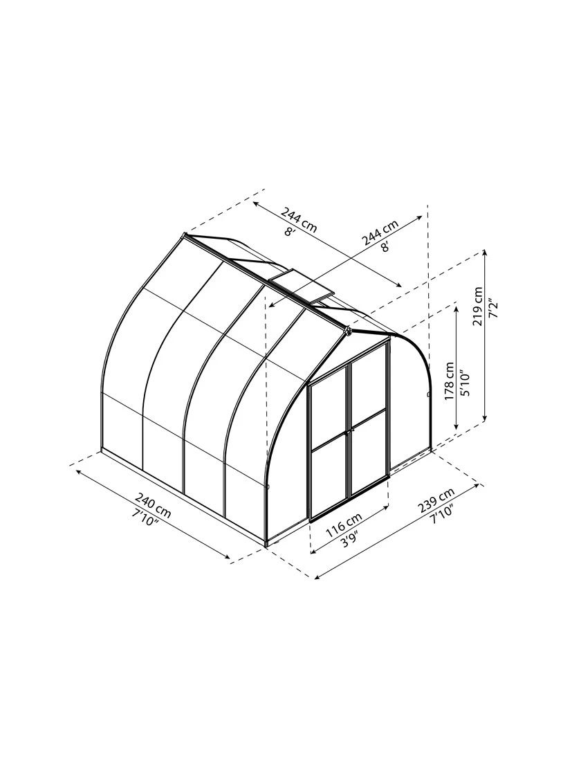Canopia® By Palram Bella™ Greenhouse, 8' 17 Canopia® By Palram Bella™ Greenhouse, 8' - Image 17