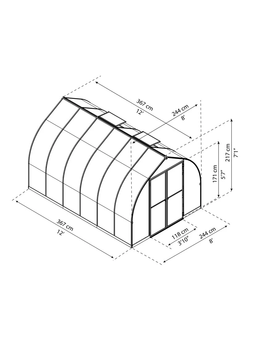 Canopia® By Palram Bella™ Greenhouse, 8' 15 Canopia® By Palram Bella™ Greenhouse, 8' - Image 15