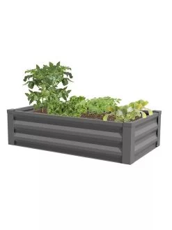 Powder-Coated Metal Raised Garden Bed, 24" X 48" -Garden Care Shop 8599393 03 powder coated metal raised garden bed 24x50 gray