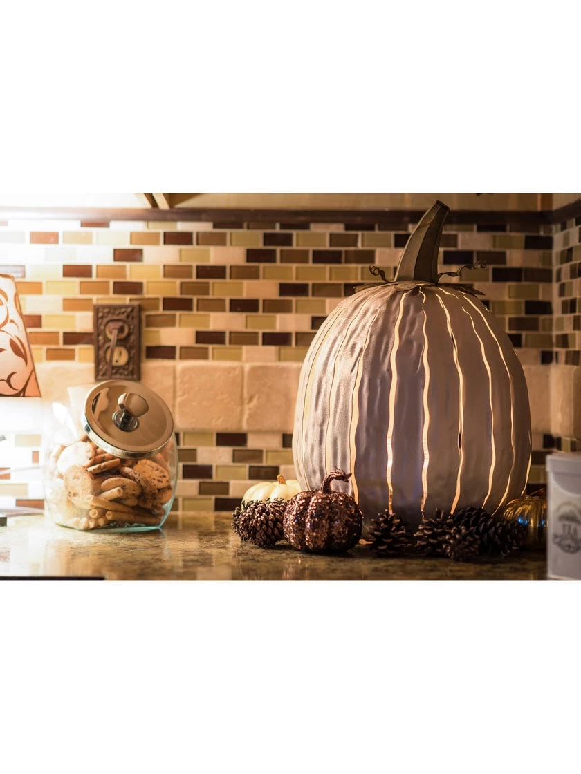 Desert Steel Pumpkin Luminary, Tall 5 Desert Steel Pumpkin Luminary, Tall - Image 5