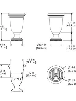 Ellington Self-Watering Urn Planter, 24" -Garden Care Shop 8600110 11V tif