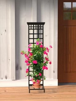 Mission-Style Planter Stand With Trellis -Garden Care Shop 8600111 01V tif