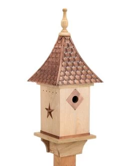 Copper Shingled Roof Bird House 6 Copper Shingled Roof Bird House -Garden Care Shop 8600197 02v