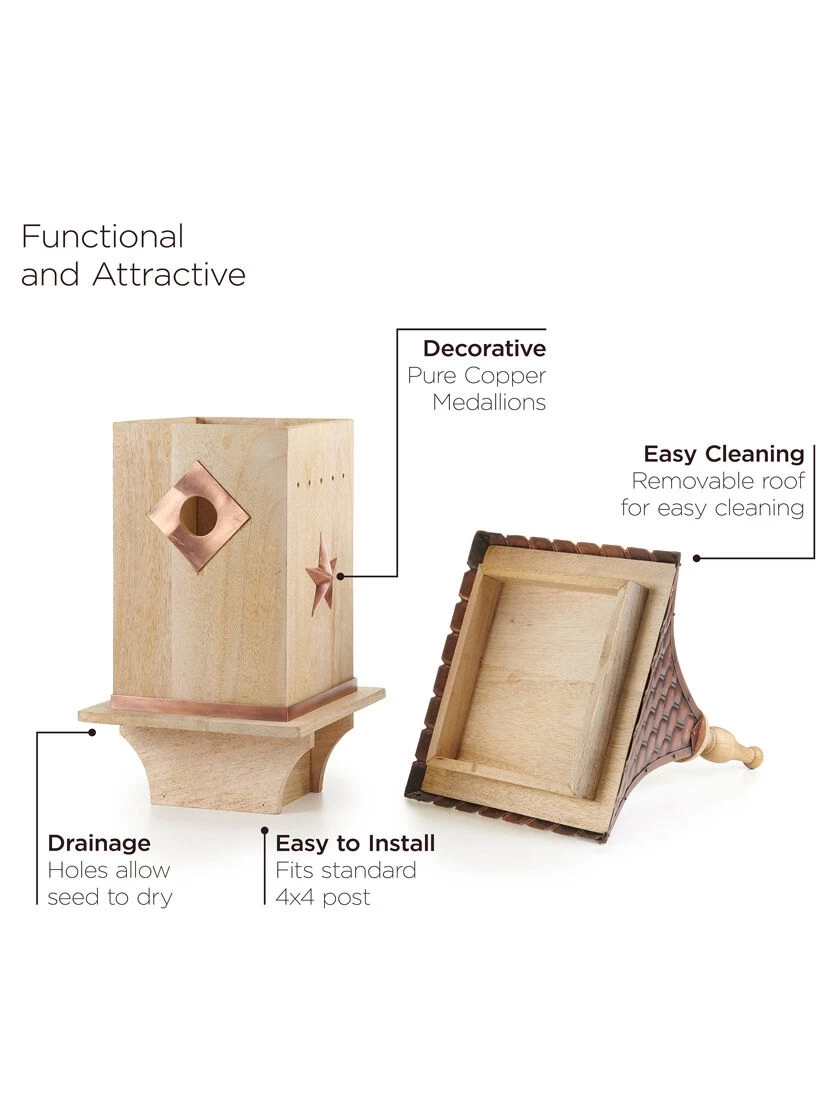 Copper Shingled Roof Bird House 4 Copper Shingled Roof Bird House - Image 4