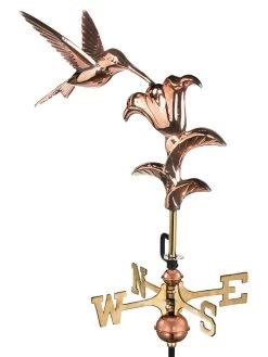 Hummingbird Cottage Copper Weathervane With Roof Mount -Garden Care Shop 8600377 01v hummingbird garden copper weathervane pole