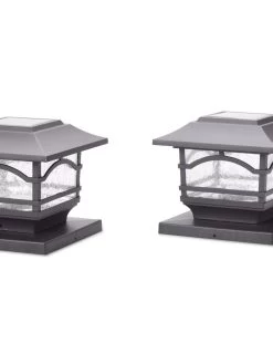 Solar Post Cap Railing Light 2-Pack 8 Solar Post Cap Railing Light 2-Pack -Garden Care Shop 8608699 05V tif