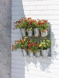 8 Pot Metal Wall Planter