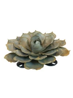 Desert Steel Blue Rose Succulent Sculpture -Garden Care Shop 8610764 01v desert steel blue rose succulent large