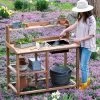 Dynamic Acacia Potting Bench With Soil Reservoir