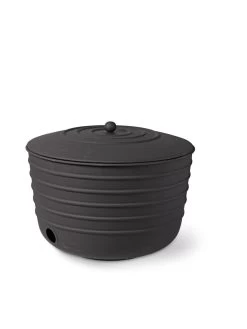 Matte Black Ribbed Hose Pot With Lid 6 Matte Black Ribbed Hose Pot With Lid -Garden Care Shop 8611991 5867 tif