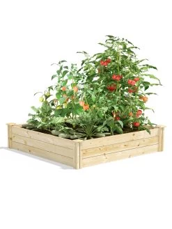 Pine Raised Garden Beds, 4'x4' -Garden Care Shop 8612250 02v