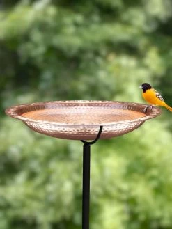 Copper Birdbath, 18" With Stake