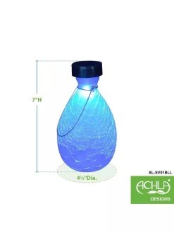 Achla Designs Solar Crackle Glass Vase Lantern -Garden Care Shop 8612529BLL 01v tif