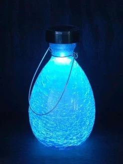 Achla Designs Solar Crackle Glass Vase Lantern -Garden Care Shop 8612529TL 01v tif