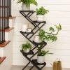 Crisscross Cascading Plant Stand With Black Trays