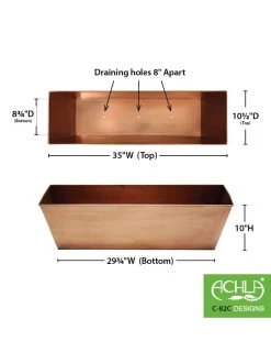 Achla Designs Plain Copper Plated Flower Box, Large 7 Achla Designs Plain Copper Plated Flower Box, Large -Garden Care Shop 8612915 03v