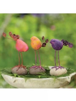 Birds On Stones Set 6 Birds On Stones Set -Garden Care Shop 8613371 01V 3 4