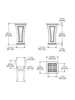 Cambridge Tall Planter, 28" Height -Garden Care Shop 8613524 04V 3 4