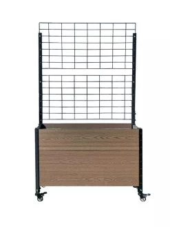 Mobile Deep Trough Planter With Trellis -Garden Care Shop 8614265 02V