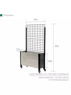 Mobile Deep Trough Planter With Trellis -Garden Care Shop 8614265 04V 3 4
